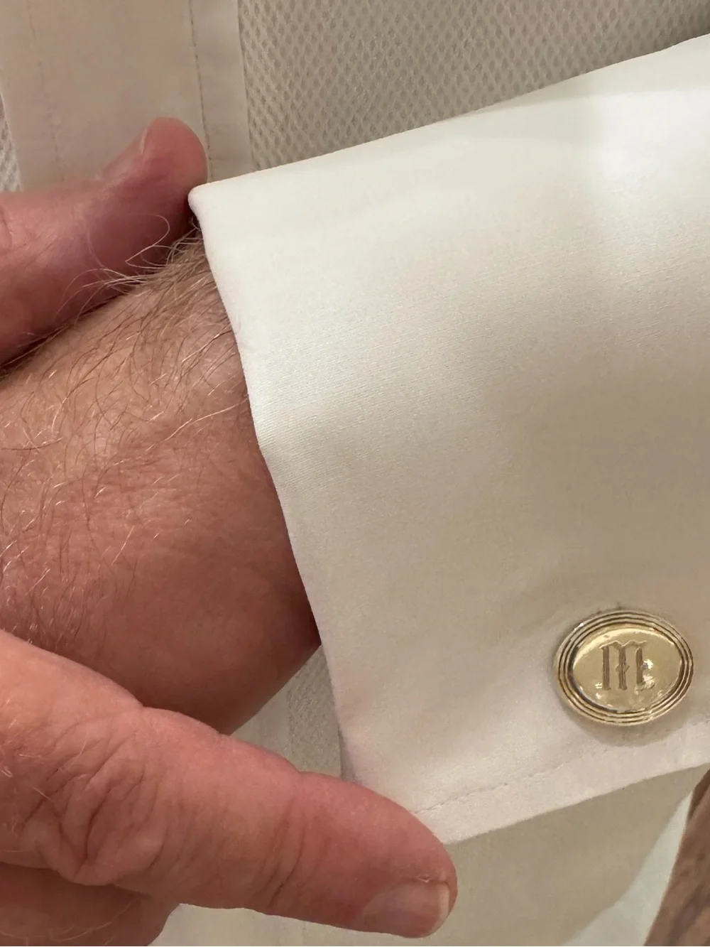 Vintage Tiffany & Co Classic Oval Cufflinks w Engraved M or W